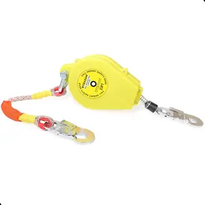 33FT Self Retracting, Fall Arrest Fall Protection Dual Hook Wire Rope Retractable Lanyard, Roofing, SRL, Safety Lanyard