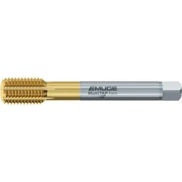 EMUGE-FRANKEN Bottoming Type Thread Forming Tap, 1/2-20 UNF, 3BX Fit Class, High-Speed Steel-E, Titanium Nitride Coated, 4.3307" OAL, Series CU031410 CU031410.5047