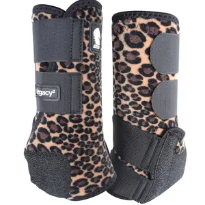 Classic Equine Legacy2 SMB Sport Medicine Boots - Perforated Neoprene with Cradle Fetlock System Cheetah / Large / Front