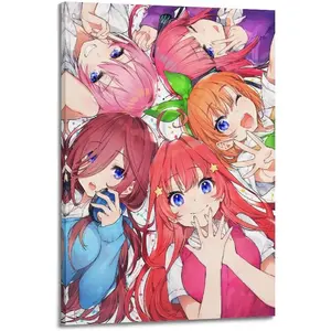 Anime The Quintessential Quintuplets Poster Decorative Painting Canvas Wall Posters and Art Picture Print Modern Family Bedroom Decor Posters