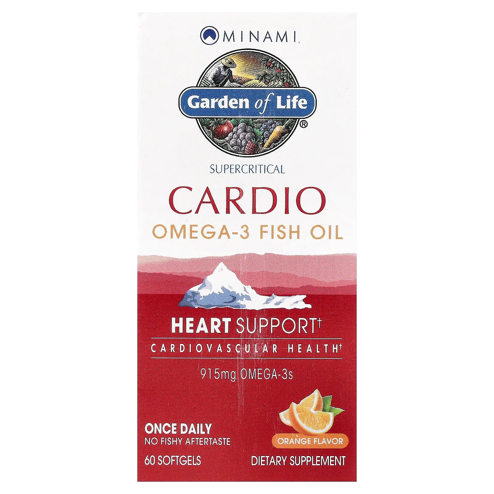 Minami Nutrition Supercritical Cardio, Omega-3 Fish Oil, Orange , 915 mg , 60 Softgels