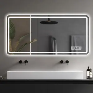 28×60 Inch LED Bathroom Vanity Mirror, Wall Mounted Anti-Fog Dimmable Mirror with Shatter-Proof Tempered Glass, Rust-Resistant, Corrosion-Proof, and Durable Design for Bathroom Wall Decor, Makeup, and Shaving
