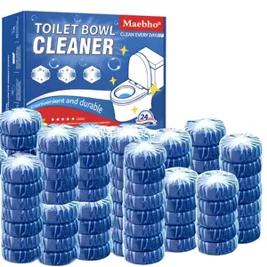 Acidic Professional Blue Foam Tablets.12/24 Pack Automatic Deodorizer & Multi-Purpose Household Cleaners for Toilet Bowl - Solid Formula - Long Lasting Fresh  - Non Corrosive - Easy Effortless Cleaning home product Cute bowl cleaner