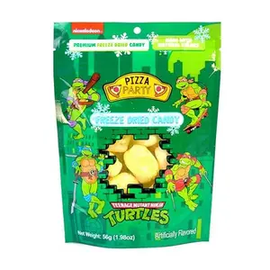 Teenage Mutant Ninja Turtles Pizza Party Freeze Dried Candy - Crunchy, Premium TMNT Snacks with Natural Colors & Bold Flavors - Premium Freeze Dry Candy - Pizza Gummy Candy Flavor - 56g (1.98 oz)