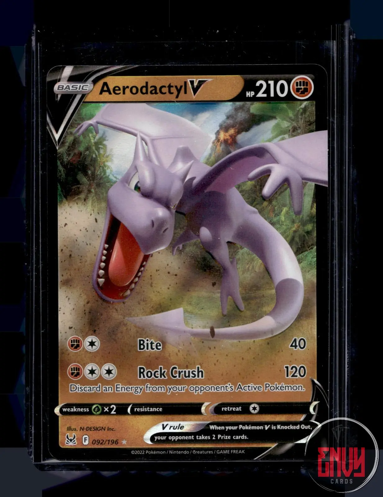 Aerodactyl V Near Mint 092/196 V Rare Lost Origin Pokemon Holo