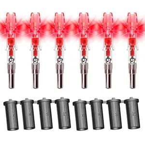FEEGO X Lighted Nocks for Arrows .204"/.233"/.244"/.246" with ON/Off Switch H S GT Bushings Precision Fit for Carbon Arrows Led bow and arrow set Red