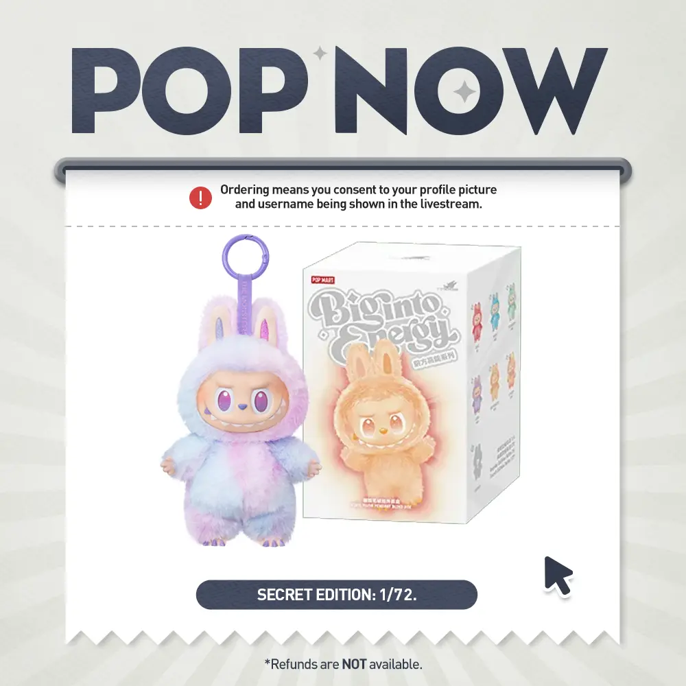 [POP NOW]THE MONSTERS Big into Energy Series-Vinyl Plush Pendant Blind Box POP MART
