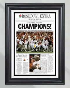 2006 Texas Longhorns NCAA Rose Bowl College Football Champions Front Page Poster Print - NO FRAME