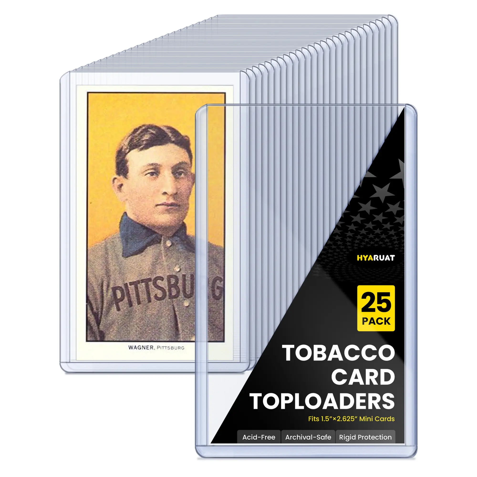 25-Pack 35PT Mini Card Toploader, 1.65x2.87-Inch Rigid PVC Sleeve for T205, T206 & Allen Ginter Mini Cards, Blue-Tint