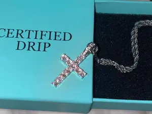Iced Out Cross Pendant Metal Coating Birthday Engagement jewerly