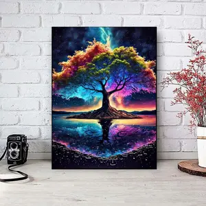 Tree Of Life Pattern Unframed Painting, Artistic, Creative, Modern Cool Design Canvas Wall Art, Waterproof Wall Decor for Home Living Room Bedroom Office Coffee Shop, Ornaments
