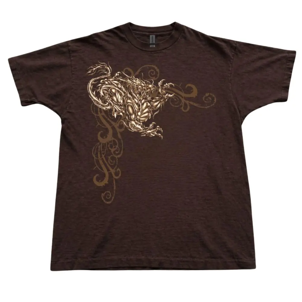 Tribal Dragon Graphic T-Shirt, Fantasy Mythical Creature Tee, Gothic Vintage Dragon Shirt, Trending Shirt, Crew Neck, Gift For Men, Gift For Woman