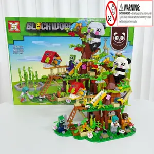 Compatible Lego Minecraft Panda Bird Treehouse Building Block Set, Assembly Model Toy for Boys Girls Preschool Education