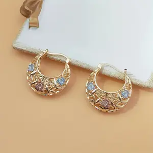 2025 Elegant Floral Hollow Drop Earrings for Women Versatile Fashion Jewelry for Everyday & Parties Pendant Flower Design