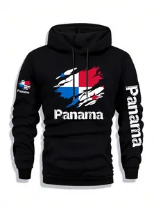 1PCS Hoodie Panama Multi-position Printing Men's Printed Hoodie, Autumn and Winter Casual Regular Fit Long-sleeve Hoodie, Fashionable Daily Wear Clothing