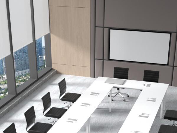 Okeysen Conference Room Table Set of 2, Modern Office Meeting Table, Rectangle Meeting Seminar Desk for Boardroom, Long Business Tables (White, 55.12"x23.62"x29.53")
