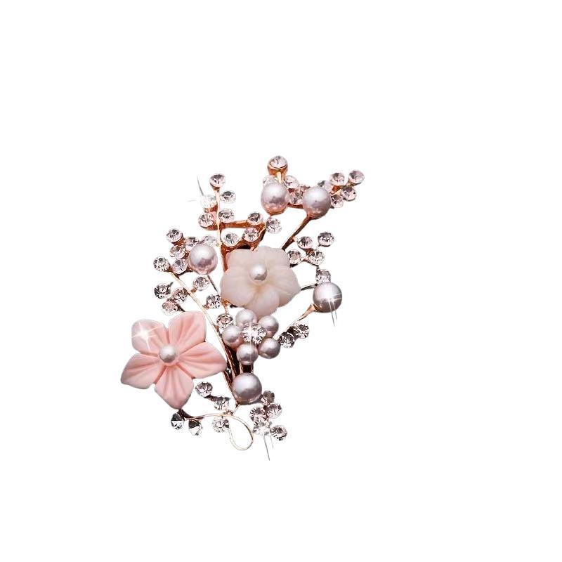 Sparkling Rhinestone Pearl Car Air Vent Freshener, Floral Auto Diffuser Clip,Cute Car Interior Decor for Women