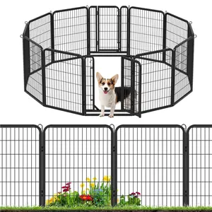Costoffs 6/8/12/16 Panels 32" Tall Metal Dog Playpen Foldable Portable Pet Fence for Indoor Outdoor Camping for Small Medium Pets