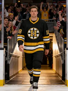 Happy Gilmore Classic Hockey Jersey, Boston #18  Vintage Appeal Men's Ice Hockey Shirt, Quick-Dry Breathable, Outdoor Sports Training Wear