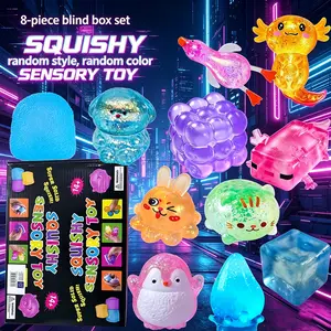 8-piece set - Squeezing toy set blind box, random 8 soft mini slow rebound soft rubber toys, cute animal slow rebound squeezing soft rubber toys, birthday children's party toy set, random styles and colors Easter/Halloween/Christmas gifts