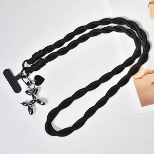 One Set Nylon Woven Smart Phone Crossbody Lanyard, Unisex Creative Fashion Multi-Functional Anti-Lost Rope, Long Dual Head Hook Bag Backpack Strap, Jelly Balloon Dog Keychain Cute Bag Accessories