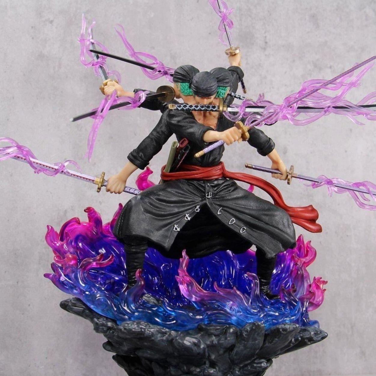 One Piece Zor'o Nine-Blade Sword Figure, Three-Head Six-Arm Asura Collectible Display, Perfect Gift for Boys, Anime Fan Favorite