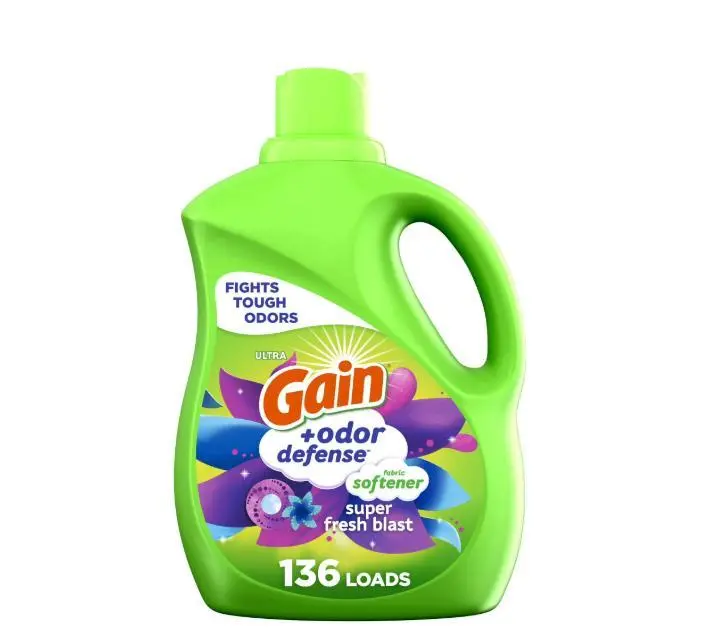 Gain Odor Defense Liquid Fabric Softener and Conditioner, Super Fresh Blast, 100 fl oz, 136 Loads