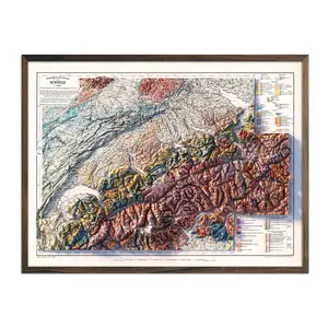 Switzerland 1911 Shaded Relief Map – Vintage Topographic Map & Textured Wall Art | Retro Travel Map for Home Decor & Geography Education