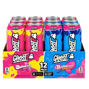GHOST Energy –  12 pack cases Zero Sugar, Low Calorie, Carnipure L-Carnitine  BUBBLICIOUS Sport Drink 12-Pack Flavor, summerwins
