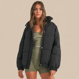 Joan Oversized Puffer Jacket: Black