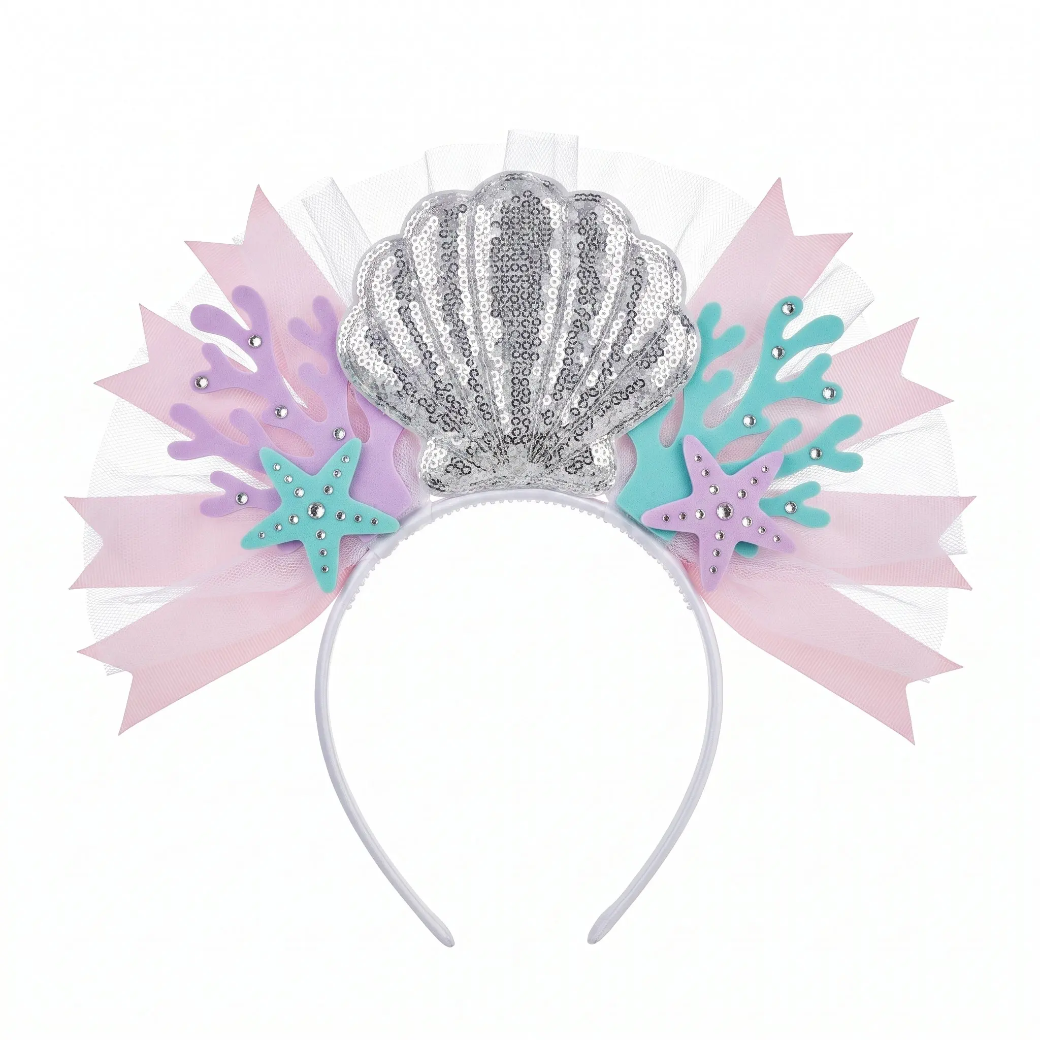 Shimmering Mermaid Seashell Deluxe Headband