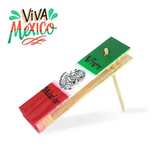 Matraca Grande Mexicana 13''x3''x2'' Wood DIY Package - Viva Mexico Design - Unspecified Use or Application - Precise Dimensions Only