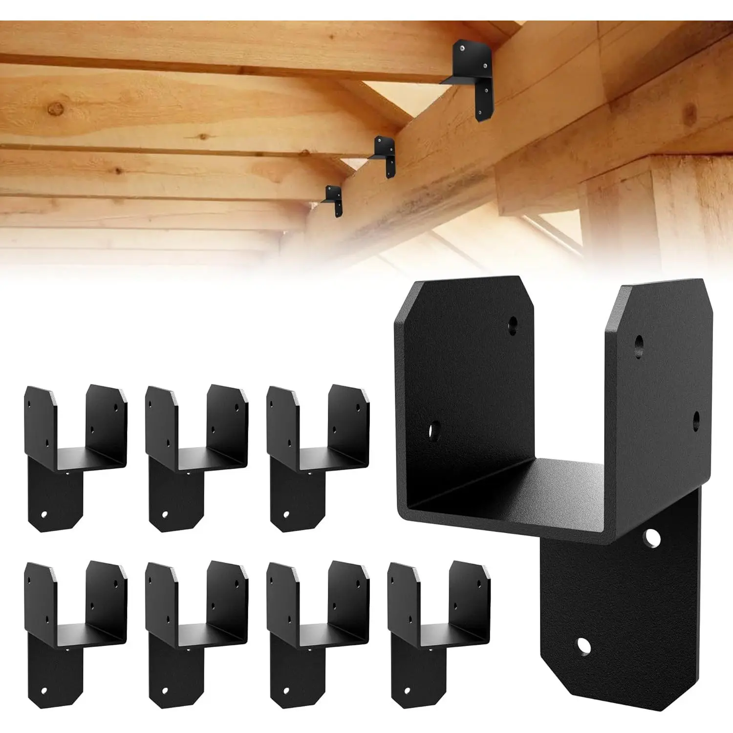 8 Pack Joist Hangers for 2x4 Lumber, Heavy-Duty Carbon Steel Anchor Connectors, Corrosion Resistant Brackets for Building Structures, Decks, and Railings, 8 Joist Hangers, Fits 2X4, 1.57 Inches By 4.13 Inches, High-Strength Connection, Joists And House Be