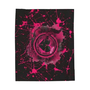 Pink Splatter Target Design Velveteen Plush Blanket | Grunge Aesthetic