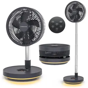 Portable Foldable Rechargeable Oscillating Fan,Outdoor Camping Fan - 10" 10000mah Battery Operated USB Fan with Remote Quiet Table Desk Fan Folding Standing Pedestal Fan for Bedroom Room Office Camping Travel