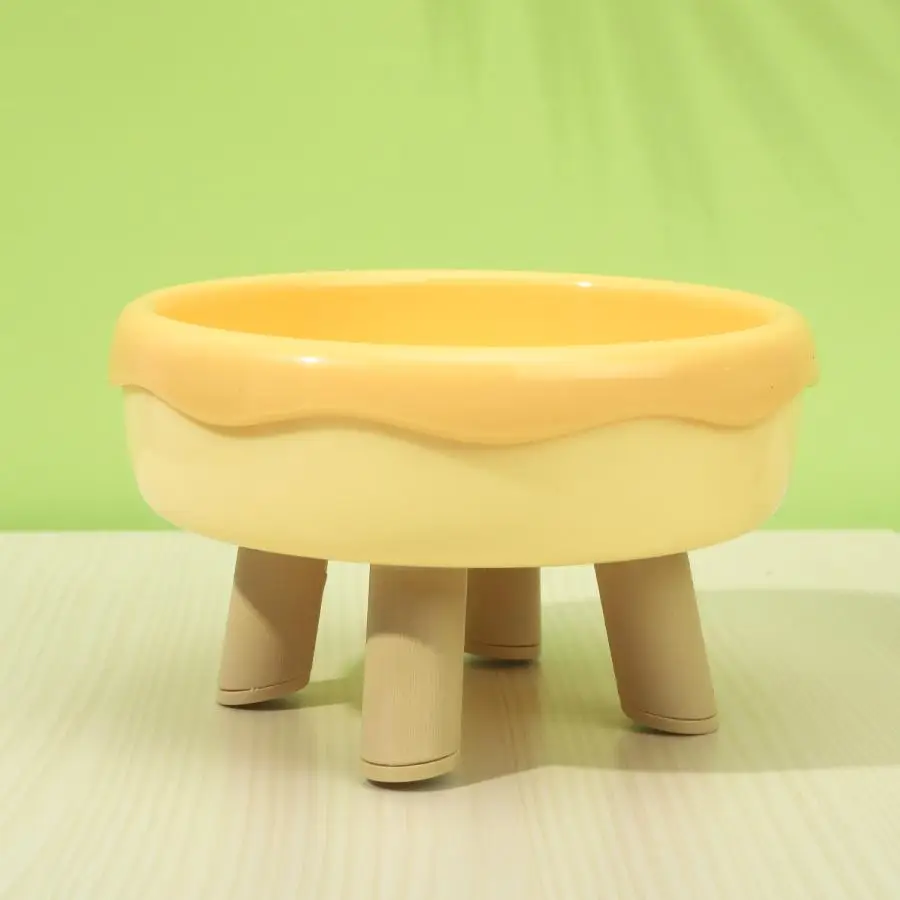 Plastic Elevated Feeder Bowl, Non-slip Cute Design Bowl for Cats & Dogs, High Foot Feeding Bowl for Pets, Prevent Black Chin