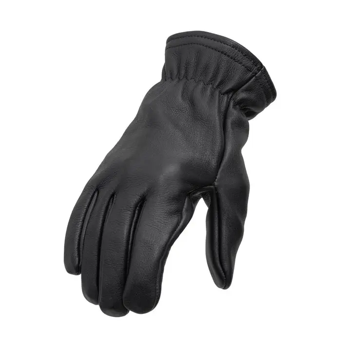 Adults' Cowhide Motorcycle Protective Gloves - DuPont Kevlar-Lined, Adjustable First Platinum Snaps, Elastic Wrist Cinch, Deer Hide-Like Leather Feel, Comfortable Pursuit-Perfect Fit, Extra Protection