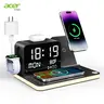 Acer 7-in-1 Wireless Charging Station - Fast Charger, LED Night Light, Bluetooth Time Sync Clock, Temperature Display, USB-A, Type C Ports, Magnetic MagSafe for Smartphone, Mobile, Cellphone, iPhone, Android, Smart Watch, Wireless Earbuds, Devices, Gift
