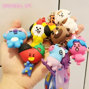 Anime Cartoon BT21 Shooky Cooky Flatback Charm Pendant Set Toy Kawaii Popular Doll Y2K Fashion Cute Backpack Keychain Pendant Gift for Girls - Adorable Character Designs for Collection or Decoration Gift