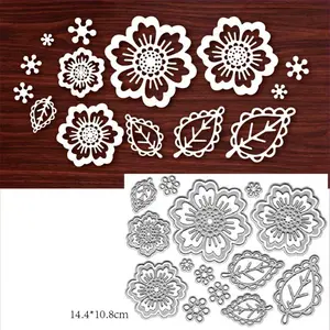 Multi-Layer Lace Floral Vein Metal Cutting Die, Includes Flowers, Various Sizes Leaf Vines, Small Flower Decorations, Perfect for Scrapbooking, Cards, Wedding Backdrops