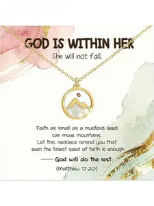 Women's Seed Necklace, Golden "Moving Mountains" Mustard Seed Faith Easter Necklace, Golden Shepherd's Purse Seed Necklace