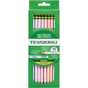Assorted Pastel Pencils, #2 Soft, Vibrant Colors, Pack of 10 for Creative Projects, Drawing, and Art Supplies DIXON TICONDEROGA COMPANY