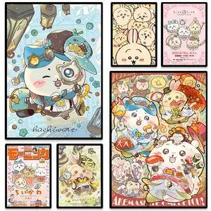 Fashion CChiikawaable Poster HD Heavy-Duty Self-Stick Waterproof Wall Decor Tool-Free Install Durable & Reusable Conceals Wall Flaws Elevates Home Style Perfect for Living Room Bathroom & Kitchen Easy Apply & Remove