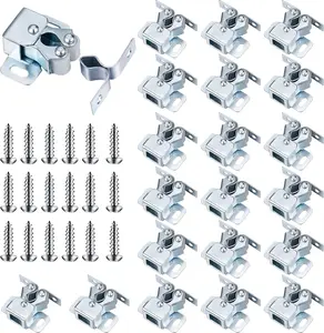 20 count Cabinet Door Latch and Catch Hardware Double Roller Catch Cabinet Latches with Spear Strike for Closet Doors Kitchen ()