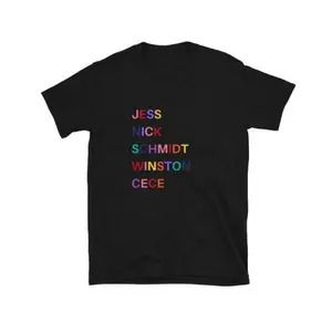 Women's Short-Sleeve Spandex Printed T-Shirt - New Girl TV Show Merch Featuring Jess, Nick, Schmidt, Cece, Winston - Slim Fit Casual Top