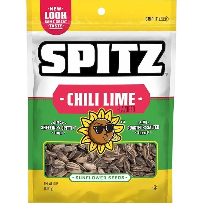 Spitz, Sunflower Seeds, Chili Lime Flavored, Big Bag, 6oz Bag (Pack of 4)