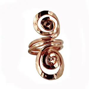 Wide Spiral Copper Ring - Hand Hammered Long Ring, Women's Ring, Healing Copper with Unique Spiral Design Handmade Jewelry
