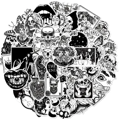 Gothic Series Graffiti Anime Naughty Stickers, 100pcs/set Waterproof Decorative Stickers, DIY Craft Creative Toys Home Decor Stickers, Sticker Packs, Art Stickers, Decal Sticker, Cool Stickers, Diy Crafts Stickers