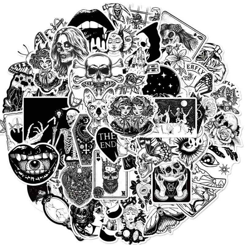 Gothic Series Graffiti Anime Naughty Stickers, 100pcs/set Waterproof Decorative Stickers, DIY Craft Creative Toys Home Decor Stickers, Sticker Packs, Art Stickers, Decal Sticker, Cool Stickers, Diy Crafts Stickers