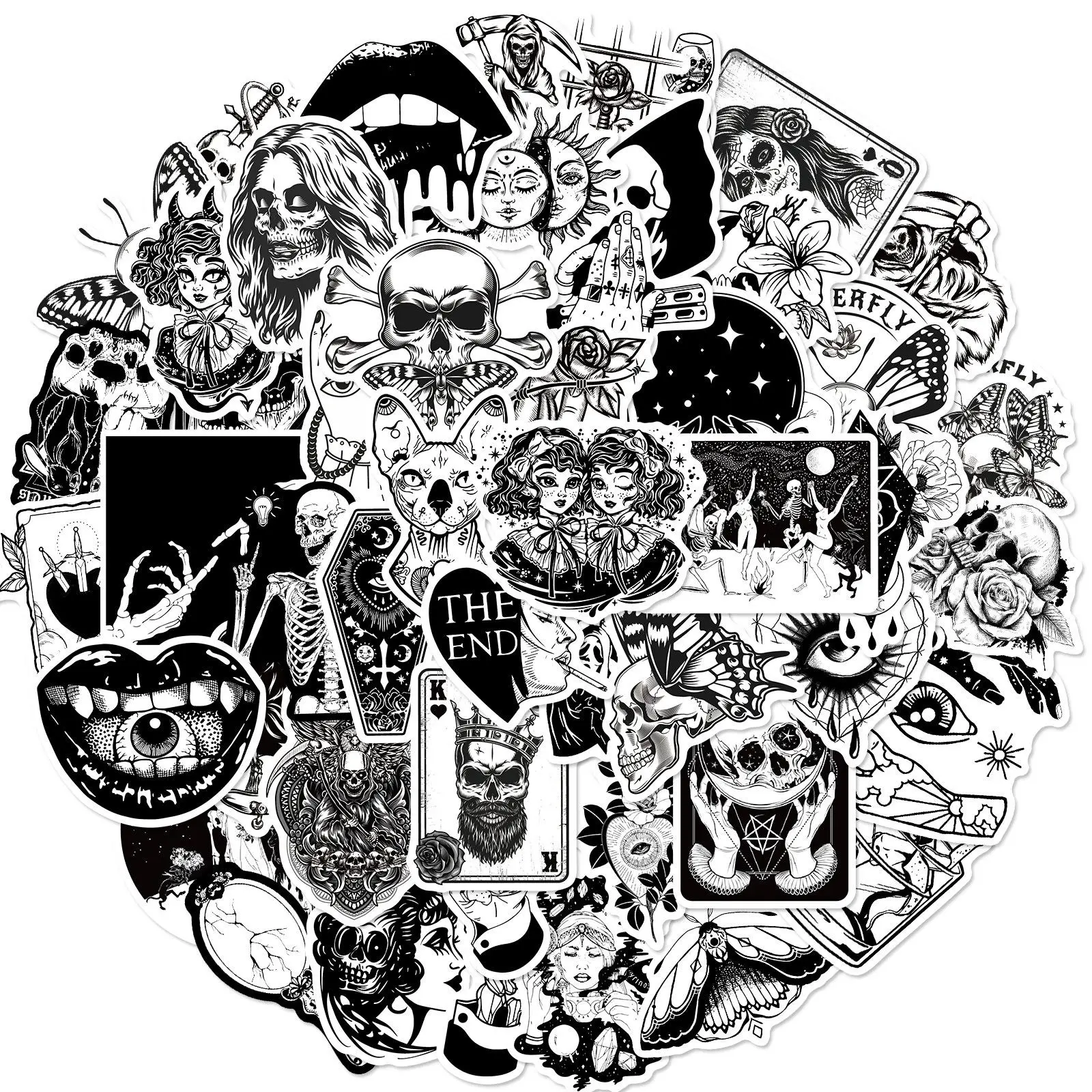 Gothic Series Graffiti Anime Naughty Stickers, 100pcs/set Waterproof Decorative Stickers, DIY Creative Toys Home Decor Stickers, Sticker Packs, Art St